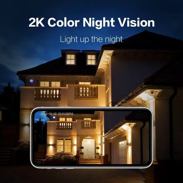 Alt view image 4 of 7 - GMK Solar Security Cameras Wireless Outdoor, 2K Pan Tilt 360° View Battery Powered 2-Way Talk Outdoor Camera Wireless 3MP PTZ WiFi Surveillance Cam Cloud/SD Storage Color Night Vision Spotlight/Siren