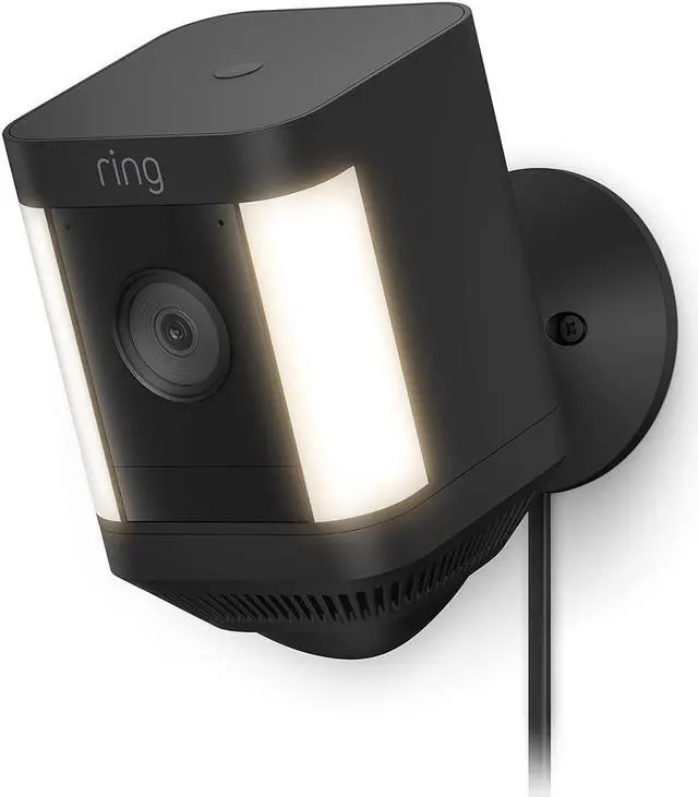 Alt view image 2 of 5 - Ring Spotlight Cam Plus, Plug-in | Two-Way Talk, Color Night Vision, and Security Siren (2022 release) - Black