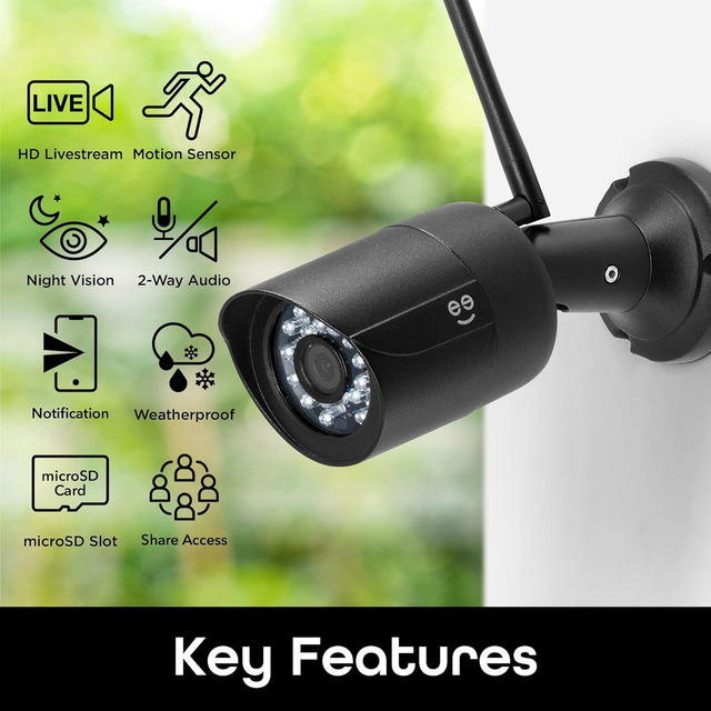 Geeni Hawk 3 Wired Outdoor Security Camera - 1080p HD, Night Vision, Motion Sensor, 2-Way Audio