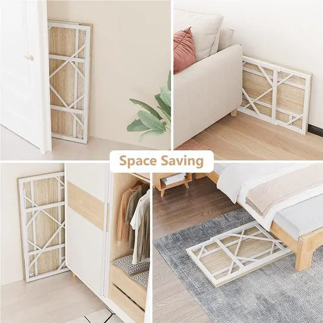 Alt view image 6 of 7 - Elephance Folding Desk Writing Computer Desk for Home Office, No-Assembly Study Office Desk Foldable Table for Small Spaces