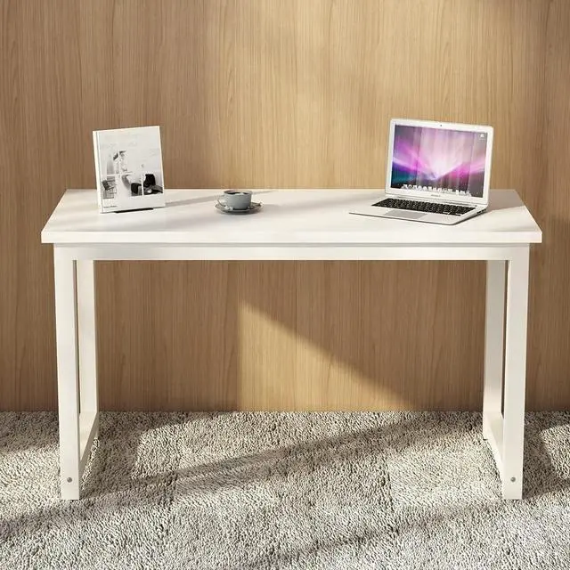 Alt view image 7 of 7 - Tribesigns Modern Simple Computer Desk, 47 inch Office Desk Computer Table, Study Writing Study Desk for Home Office, White
