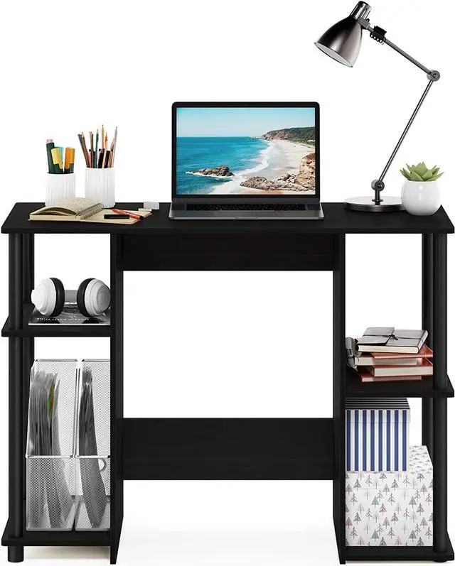 Alt view image 4 of 7 - Furinno JAYA Computer Study Desk,Open Storage, Espresso