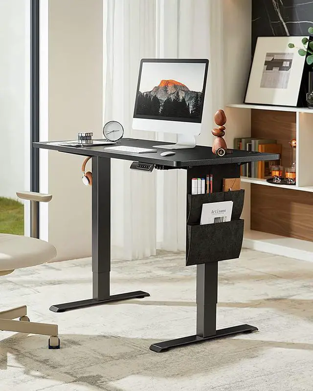 Alt view image 2 of 7 - Marsail Standing Desk Adjustable Height Home Office Desk,48x24 Inch Electric Standing Desk, Stand up Desk with Storage Bag,Headphone Hook for Computer Workstations Desk 4 Memory Preset