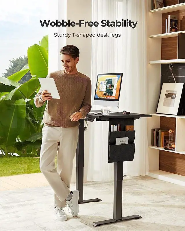 Alt view image 5 of 7 - Marsail Standing Desk Adjustable Height Home Office Desk,48x24 Inch Electric Standing Desk, Stand up Desk with Storage Bag,Headphone Hook for Computer Workstations Desk 4 Memory Preset