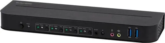 Main image of 4K DisplayPort 1.4 and USB 3.0 4x1 KVM Switch - 4K@60Hz, 18 Gbps, HDR, YCbCr 4:4:4, HDCP 2.2, HDMI 2.0, Share 4 Computers with 1 Keyboard Mouse, Monitor, Printer, Black - Blackbird Series