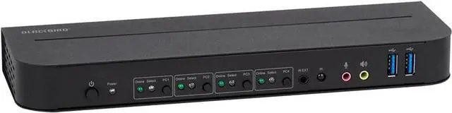 Alt view image 4 of 6 - 4K DisplayPort 1.4 and USB 3.0 4x1 KVM Switch - 4K@60Hz, 18 Gbps, HDR, YCbCr 4:4:4, HDCP 2.2, HDMI 2.0, Share 4 Computers with 1 Keyboard Mouse, Monitor, Printer, Black - Blackbird Series