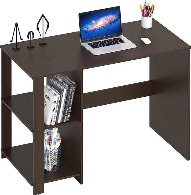 Alt view image 7 of 7 - SHW Home Office Computer Desk with Shelves, Espresso