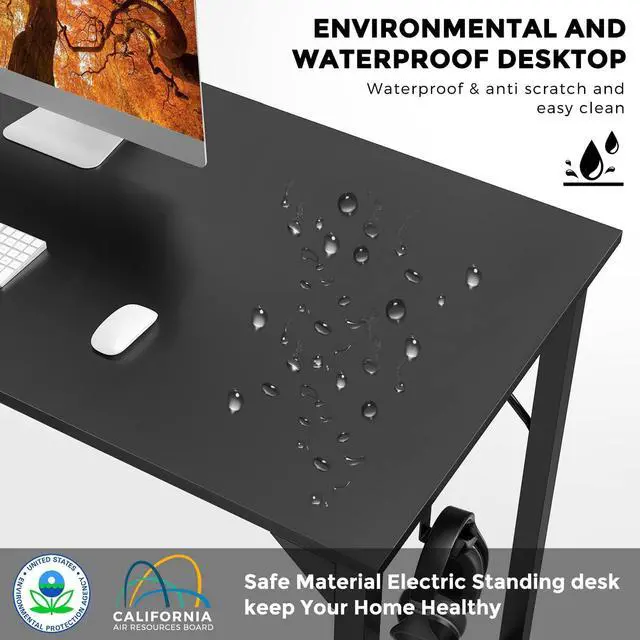 Alt view image 6 of 7 - 32 Inch Office Small Computer Desk Modern Simple Style Writing Study Work Table for Home Bedroom - Black