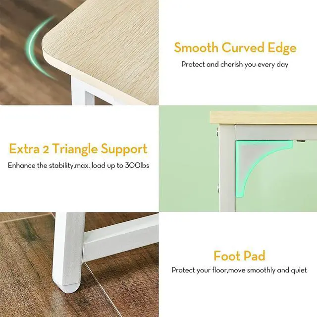 Alt view image 7 of 7 - Folding Desk, Small Foldable Desk 31.5" for Small Spaces, Space Saving Computer Table Writing Workstation for Home Office, Easy Assembly, Oak