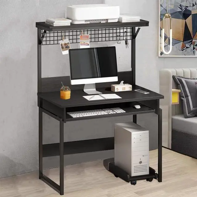 Alt view image 6 of 7 - ALISENED 31.5" Computer Desk with Hutch, Office Desk Study Table Writing Desk Workstation PC Table for Home OfficeSpace Saving Design