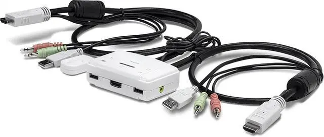 Alt view image 4 of 7 - TRENDnet 2-Port HDMI KVM Switch, Control 2 Computers with One Set of Console Controls, Full HD 1080P, HDMI and 3.5 mm Analog Audio, Monitor Switch, Windows and Mac KVM Switch Software, White, TK-215I