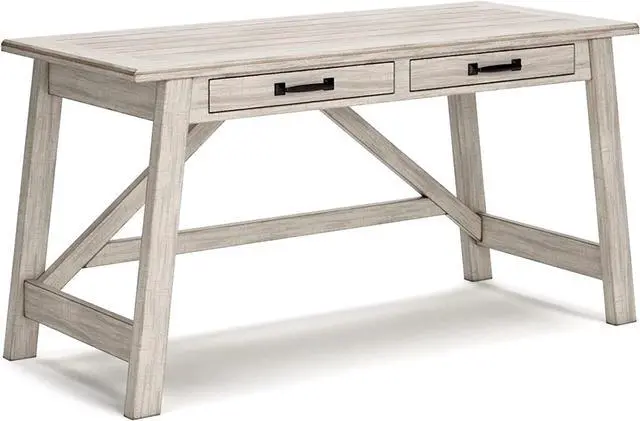 Main image of Signature Design by Ashley Carynhurst Farmhouse 60" Home Office Desk with Drawers, Distressed White