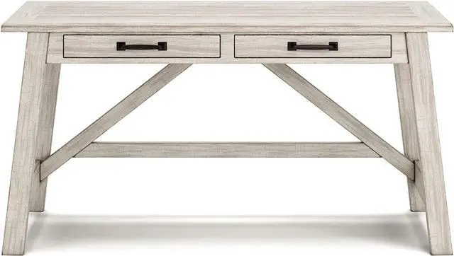 Alt view image 6 of 7 - Signature Design by Ashley Carynhurst Farmhouse 60" Home Office Desk with Drawers, Distressed White
