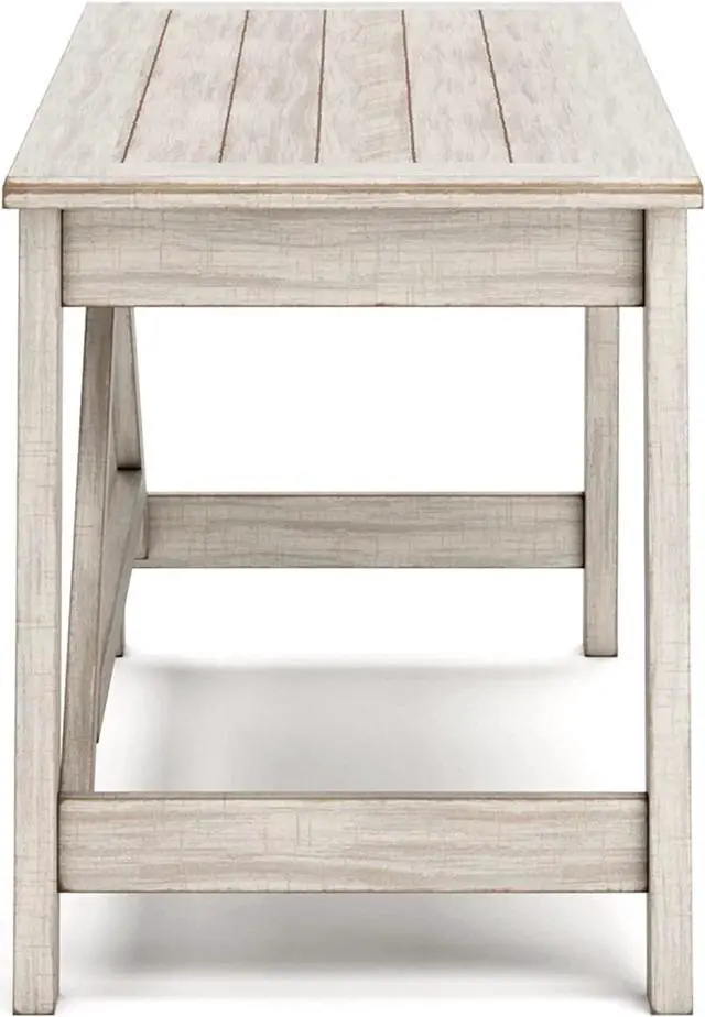 Alt view image 7 of 7 - Signature Design by Ashley Carynhurst Farmhouse 60" Home Office Desk with Drawers, Distressed White