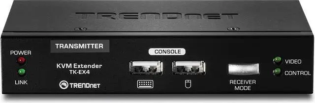 Alt view image 6 of 7 - TRENDnet KVM Extension Kit, Extend Keyboard/Video/Mouse Controls, up to 100 Meters (328 ft.), Hot-Keys, Transmitter, Receiver, PS/2, VGA, TK-EX4