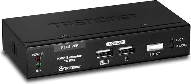 Alt view image 7 of 7 - TRENDnet KVM Extension Kit, Extend Keyboard/Video/Mouse Controls, up to 100 Meters (328 ft.), Hot-Keys, Transmitter, Receiver, PS/2, VGA, TK-EX4