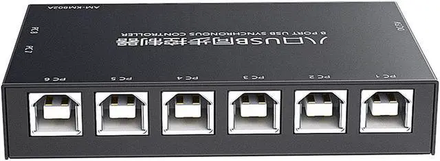 Alt view image 3 of 7 - 8 Ports USB Synchronizer DNF Keyboard Mouse USB Shared Display Synchronization Controller KVM Switcher Black