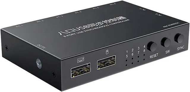 Alt view image 4 of 7 - 8 Ports USB Synchronizer DNF Keyboard Mouse USB Shared Display Synchronization Controller KVM Switcher Black