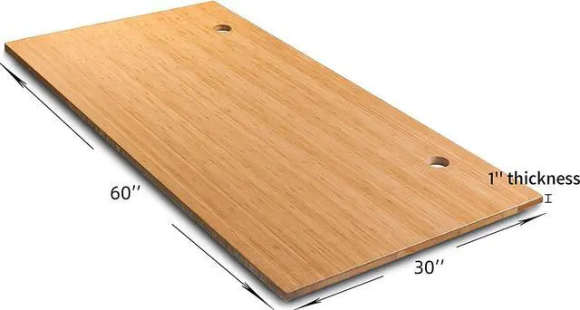 Alt view image 4 of 7 - VWINDESK 60 x 30 x 1 Inch 100% Solid Bamboo Desk Table Top Only,for Standing Desk Home Office Desk with 60mm Grommets(Right Angle)