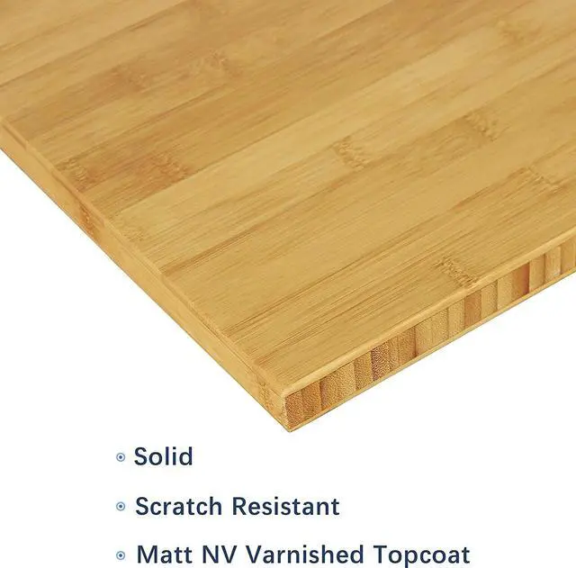 Alt view image 6 of 7 - VWINDESK 72 x 30 x 1 Inch 100% Solid Bamboo Desk Table Top Only,for Standing Desk Home Office Desk with 60mm Grommets(Right Angle)