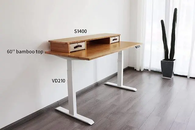 Alt view image 7 of 7 - VWINDESK 60 x 30 x 1 Inch 100% Solid Bamboo Desk Table Top Only,for Standing Desk Home Office Desk with 60mm Grommets(Right Angle)