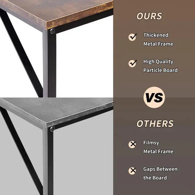 Alt view image 6 of 7 - soges 55.1 Inch Home Office Computer Desk, Study Writing Table Desk with with Splice Board, Wooden Study Working Table Desk with 2-Tier Storage Shelf,Modern Laptop PC Table,CXYM-PB001B-140