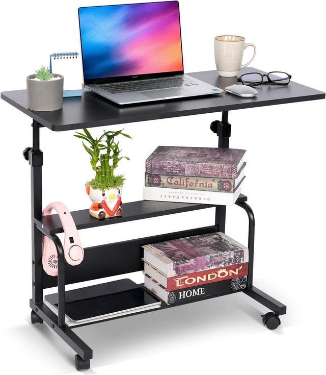 Charles Keasing ondersteboven Weigeren Portable Desk Small Desks for Small Spaces Laptop Table Black Rolling Adjustable  Desk on Wheels Mobile Couch Desk for Bedroom Home Office Computer Standing  Desk Student Desk with Storage 32x16 Inch Gaming