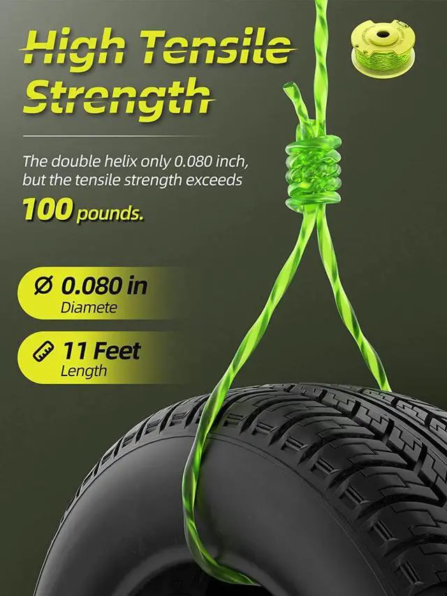 Alt view image 4 of 7 - String Trimmer Refill for Ryobi One Plus+ AC80RL3,11 FT/0.080-Inch Weed Eater String Compatible with Ryobi Weed Wacker 18v, 24v, and 40v Trimmers (12 Trimmer Line & 3 Trimmer Cap)