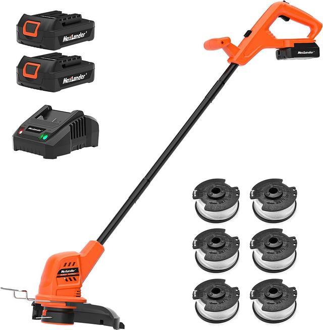 MAXLANDER Cordless Weed Wacker 10 inch with 2 PCS 20V 2.0Ah Batteries, Weed  Wacker with 1 PCS Quick Charger & 6 PCS Replacement Spool Trimmer Lines,  Lightweight Weed Edger (10-INCH String Trimmer) 