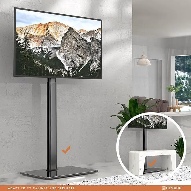 Alt view image 2 of 7 - Universal TV Stand Monitor with Mount 100 Degree Swivel Height Adjustable and Tilt Function for 19 to 43 inch LCD, LED OLED TVs,Space Saving Standing Bedroom Living Room Corner,Black