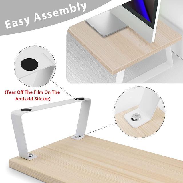 Oak Wood Monitor Riser, Large Monitor Stand Duet, Natural Ecological Desk  Accessories, Computer Stand Desk Shelf 