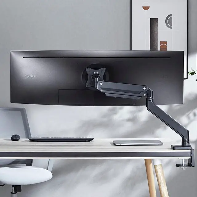 Alt view image 7 of 7 - AVLT Single 13"-43" Monitor Arm Desk Mount fits One Flat/Curved/Ultrawide Monitor Full Motion Height Swivel Tilt Rotation Adjustable Monitor Arm - Black/VESA/C-Clamp/Grommet/Cable Management