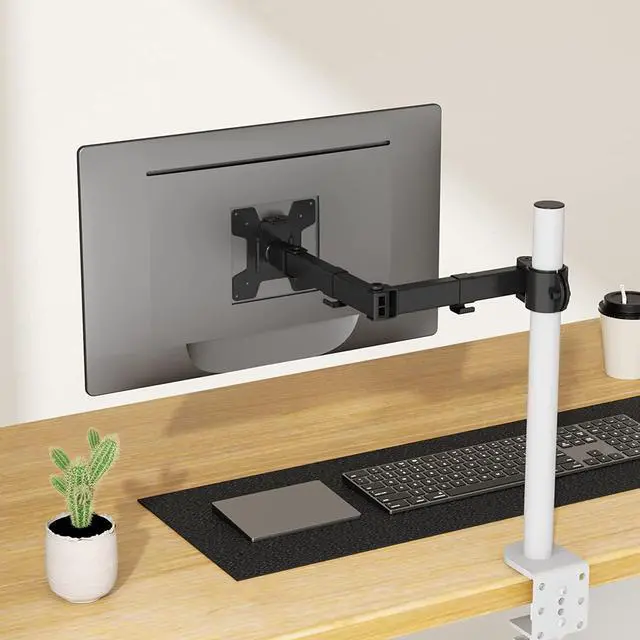 Alt view image 5 of 6 - WALI Single Monitor Arm, Fully Adjustable Pole Mount Bracket for WALI Monitor Mounting System (001ARM), Black