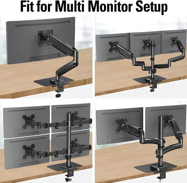 Alt view image 7 of 7 - MOUNTUP Monitor Mount Reinforcement for Tempered Glass Desk, Monitor Arm Plate, Steel Bracket for Thin and Most Fragile Table, for Desk C Clamp Installation of Monitors Stand