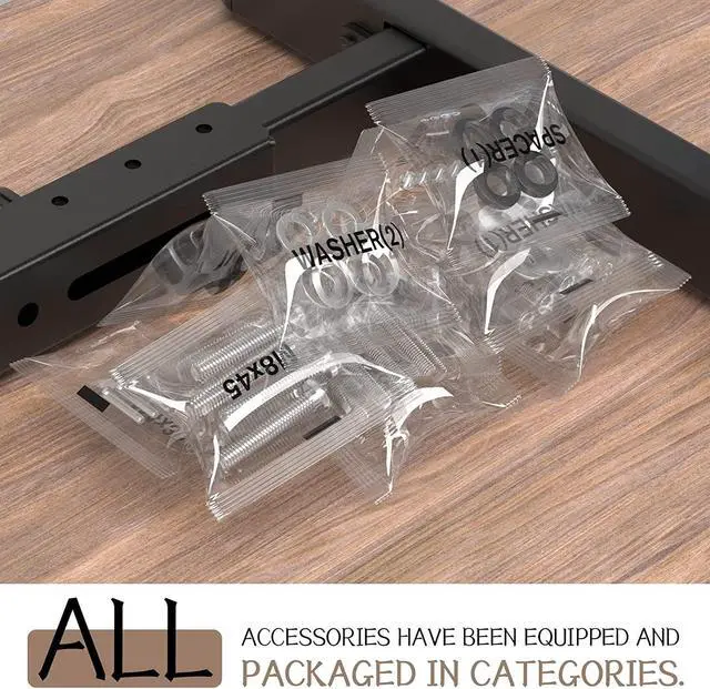 Alt view image 7 of 7 - Universal Table Top TV Stand Base Replacement for Most 24 to 86 Inch LCD LED TVs, 7 Height Adjustable TV Legs with Cable Management Hold up to 132lbs, Max VESA 800x600mm, Black AX10TB01