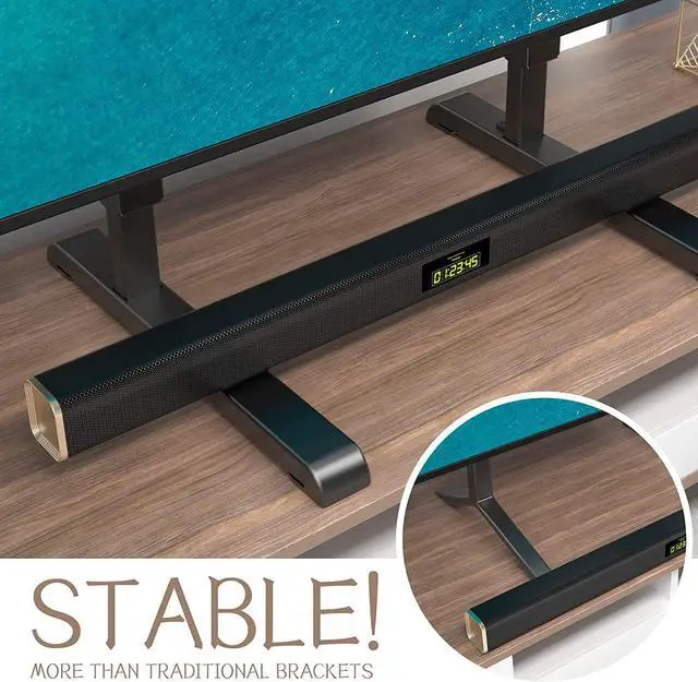 Alt view image 5 of 7 - Universal Table Top TV Stand Base Replacement for Most 24 to 86 Inch LCD LED TVs, 7 Height Adjustable TV Legs with Cable Management Hold up to 132lbs, Max VESA 800x600mm, Black AX10TB01