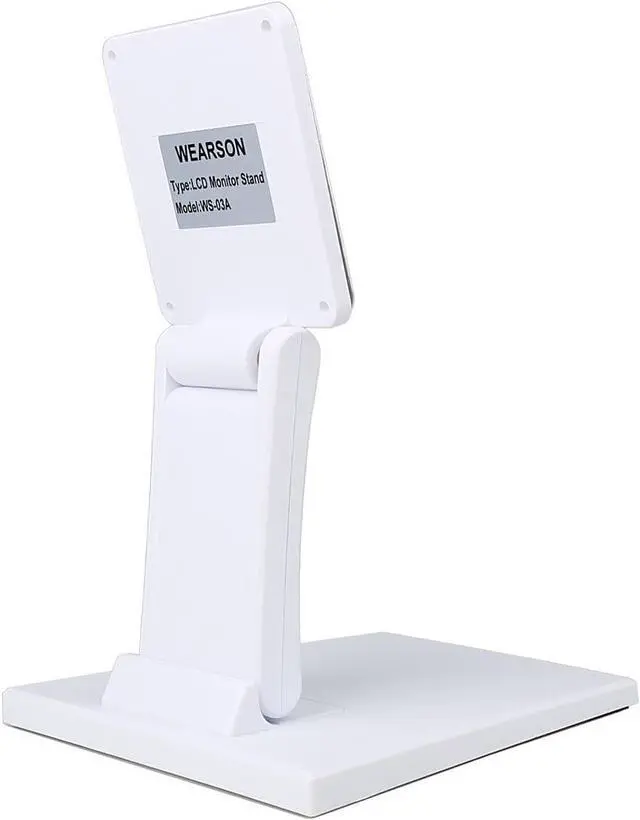 Alt view image 2 of 6 - Single Adjustable LCD Monitor Stand Mount Folding VESA Monitor Desk Stand with VESA Hole 75x75mm 100x100mm (White)