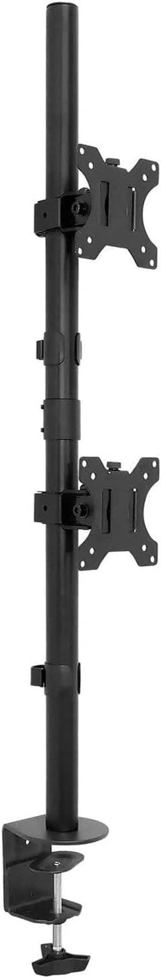 Main image of Mount-It! Vertical Dual Monitor Mount | Stacked Monitor Desk Stand | Fits 2 Computer Screens 19 20 21 22 23 24 27 32 Inches | C-Clamp and Grommet Bases | VESA 75 100 Compatible