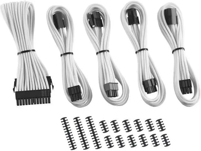 Main image of CableMod 8+8 Series Classic ModMesh Sleeved Cable Extension Kit (White)