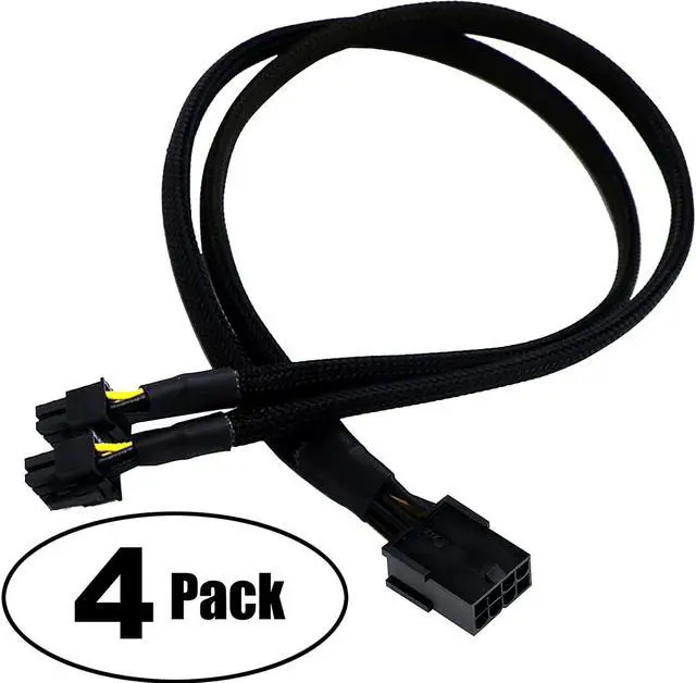 Alt view image 2 of 5 - TeamProfitcom 16 AWG GPU VGA PCI-e 8 Pin PCI Express Graphics Video Card GPU 8Pin Female to Dual GPU 8(6+2) Pin Male Sleeved 8pin Splitter Power Extension Cable 20 inches (4 Pack)