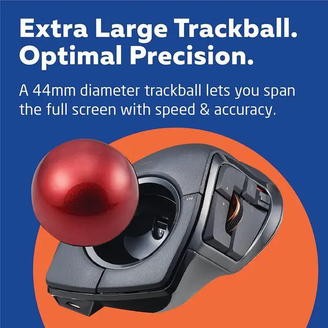 Alt view image 4 of 7 - ELECOM DEFT PRO Trackball Mouse, Wired, Wireless, Bluetooth 3 Types Connection, Ergonomic Design, 8-Button Function, Red Ball, Windows11, MacOS (M-DPT1MRXBK)