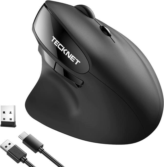 TECKNET Rechargeable Ergonomic Mouse, 2.4G Wireless Vertical Mouse 5-Level  Adjustable 2400 DPI, Ergo Mouse for Laptop/PC/Desktop, Compatible with  Mac/Windows/Linux 