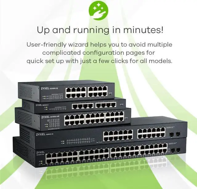 Alt view image 4 of 7 - ZYXEL 24-Port PoE Switch Gigabit Ethernet Smart (GS1900-24EP) - Managed, with 12x PoE+ @ 130W, Rackmount, Limited Lifetime Protection, Welcome to consult