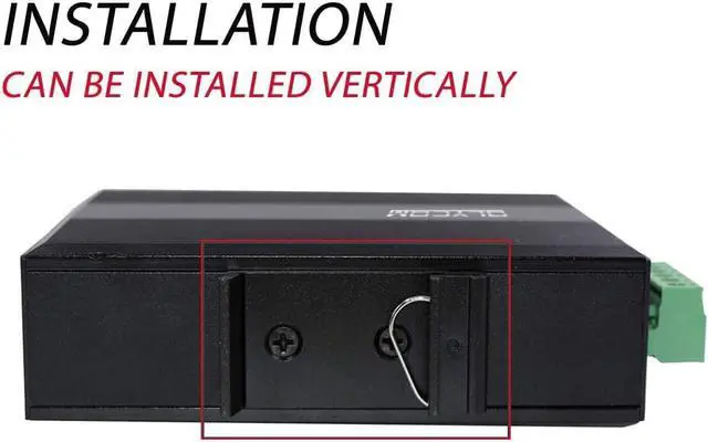 Alt view image 3 of 7 - 4-Port Outdoor Full Gigabit PoE+ DIN-Rail Fiber Network Switch 4 x Gigabit PoE+ Ports 2 x 1.25G SFP Fiber Ports 120W with 2pcs Industrial SFP Transceivers