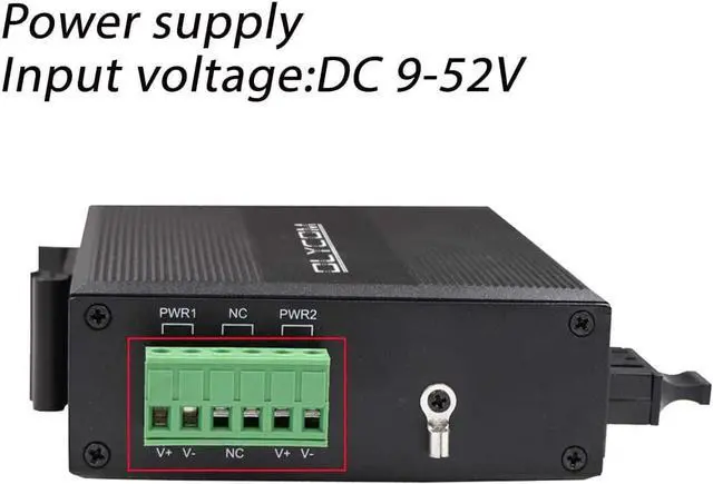 Alt view image 4 of 7 - 4-Port Outdoor Full Gigabit PoE+ DIN-Rail Fiber Network Switch 4 x Gigabit PoE+ Ports 2 x 1.25G SFP Fiber Ports 120W with 2pcs Industrial SFP Transceivers