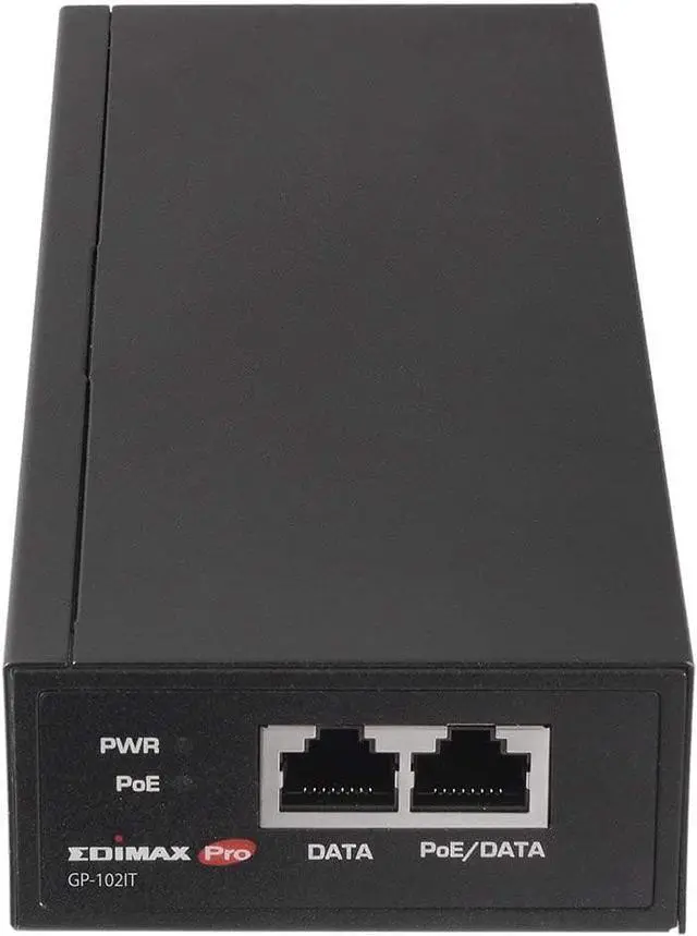 Alt view image 3 of 5 - Edimax Pro Gigabit PoE++ 60W (30W/15W Compatible) Injector Adapter, Adds Power to PoE Powered Device (PD) Device for up to 100 Meters (328ft), Supports 802.3af 802.3at 802.3bt, GP-102IT