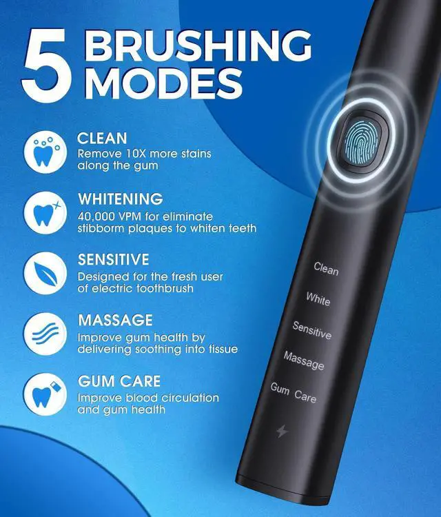 Alt view image 4 of 7 - Electric Toothbrush and Water Flosser,600ML Oral Irrigator Water Flosser with 7 Jet Tips,10 Adjustable Water Pressure,Sonic Electric Toothbrush with 2 Brush Heads,5 Modes(Black)