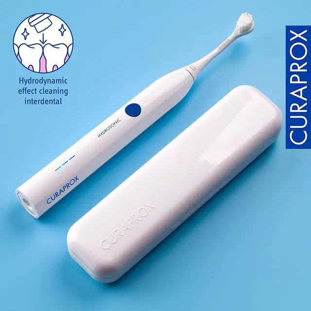 Alt view image 4 of 5 - Curaprox Hydrosonic Easy Electric Toothbrush with Charger and Travel Case