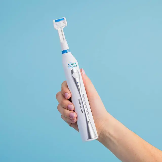 Alt view image 6 of 7 - Triple Bristle Original Sonic Toothbrush | Rechargeable 31,000 VPM Tooth Brush | Patented 3 Head Design | Angled Bristles Clean Each Tooth | Dentist Created & Approved | Triple Bristle Original 2 Pack