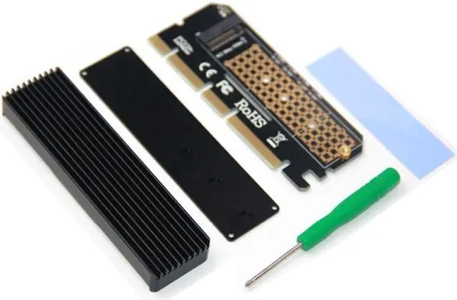 Alt view image 5 of 6 - M.2 SSD PCIE Adapter SSD Case PCI Express X4 X8 X16 NVME M2 SSD 2230 2242 2260 2280 Hard Drive Enclosure Black Aluminum Caddy